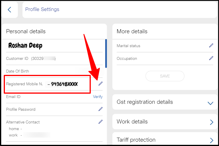 Jio Alternate Number Change Online